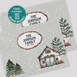 Christmas Placemats, Personalized Holiday Decor, Handmade Placemats, Farmhouse Christmas, Rustic Chrristmas