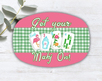 Mahjong Personalized Platter, Game Night, Mahjong Tiles, Mahjong Social Club, Mahj girls Party Decor, Mahjong Dessert Plate