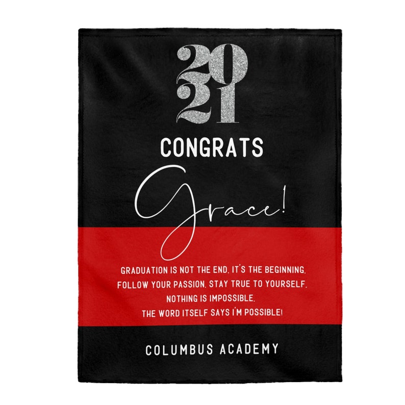 Graduation Blanket Personalized Throw 2021 High School ...