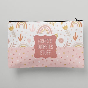 Personalized Diabetes Bag, Kids Diabetic Travel Pouch, Gift For Diabetic, Juvenile Diabetes