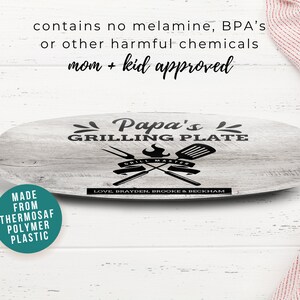 Papa Personalized Grilling Plate, Grandpa Gift from Grandkids, Custom Name Platter, Grill Gifts, Daddy's Grilling Plate, Grill Accessories image 4