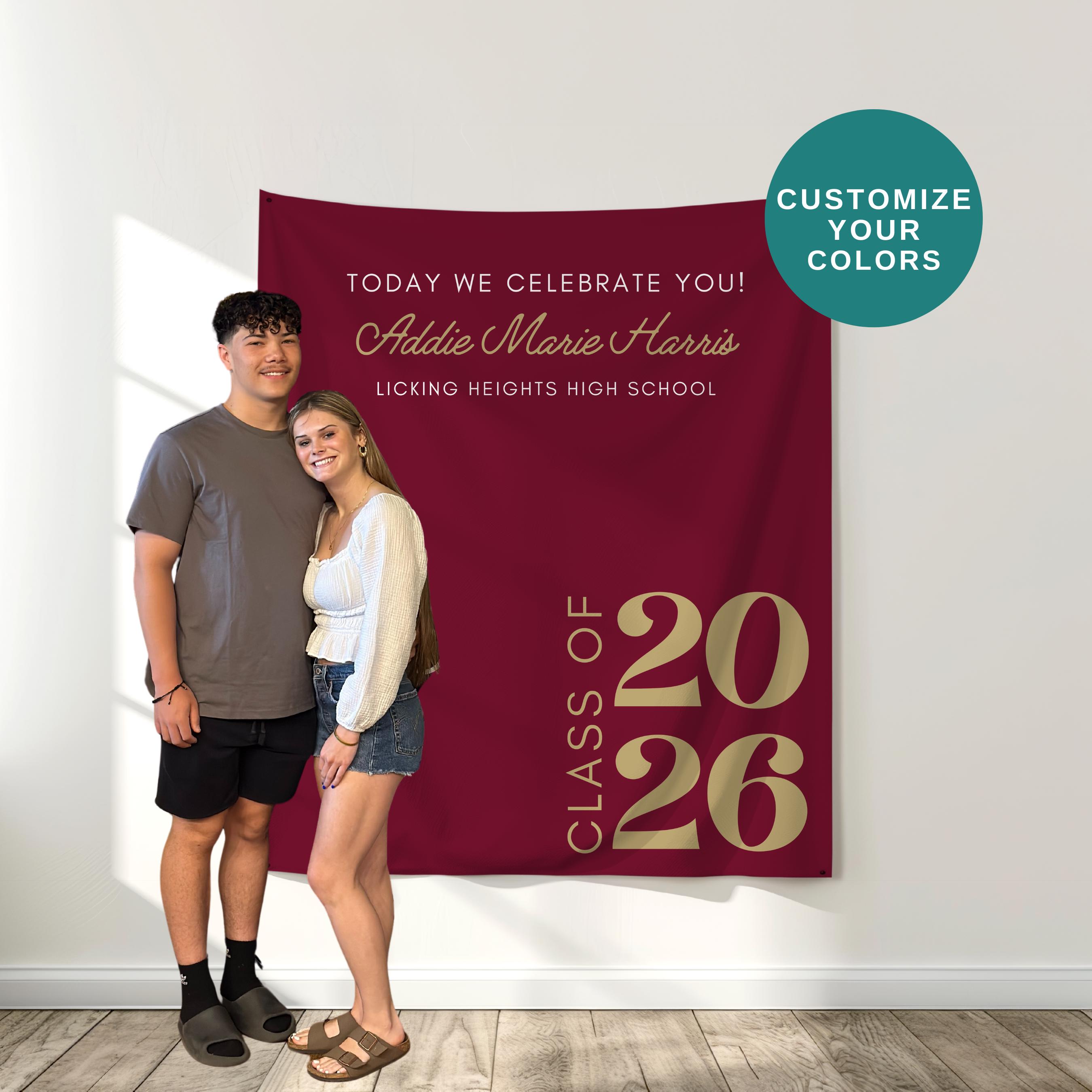 Grade R Graduation Backdrop Sign Graduation Banner, Custom Backdrop, Grad Party Decor, Personalized ...