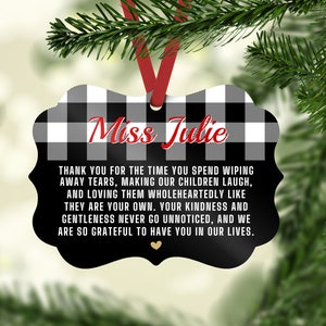 Nanny Gift, Personalized Christmas Ornaments, Babysitter Gifts from Kids, Daycare Worker
