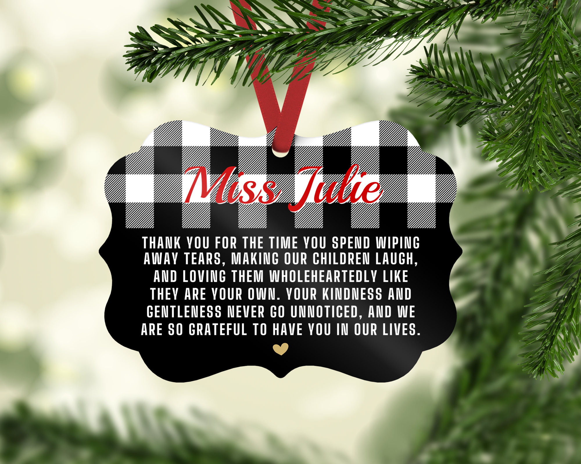 Nanny Gift, Personalized Christmas Ornaments, Babysitter Gifts from Kids, Daycare Worker
