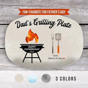 Personalized Grilling Plate, Fathers Day Gift from Kids, Grill Gifts, BBQ Custom Platter, Daddy's Grilling Plate