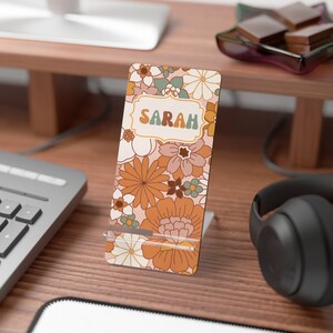 Personalized Cell Phone Stand, Teacher Appreciation, Back to School Gift, Cute Phone Holder, Desk Accessories
