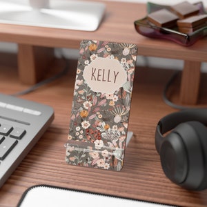 Personalized Cell Phone Stand, Teacher Appreciation, Back to School Gift, Cute Phone Holder, Desk Accessories