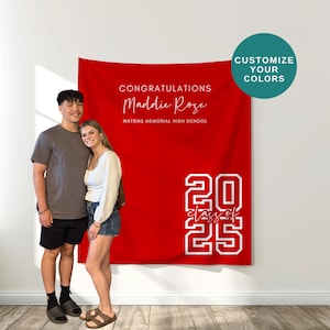 Class of 2025 Graduation Banner, Custom Backdrop, Grad Party Decor, Graduation Backdrop, High School Graduation Sign - Custom Colors