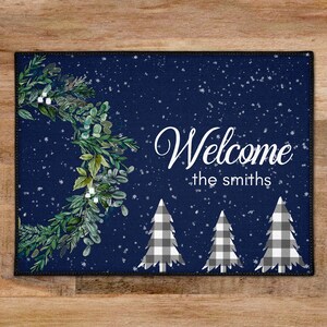 Christmas Door Mat Outdoor, Custom Welcome Mats, Personalized Door Mat, Entry Rug, Farmhouse Decor, Housewarming Gift
