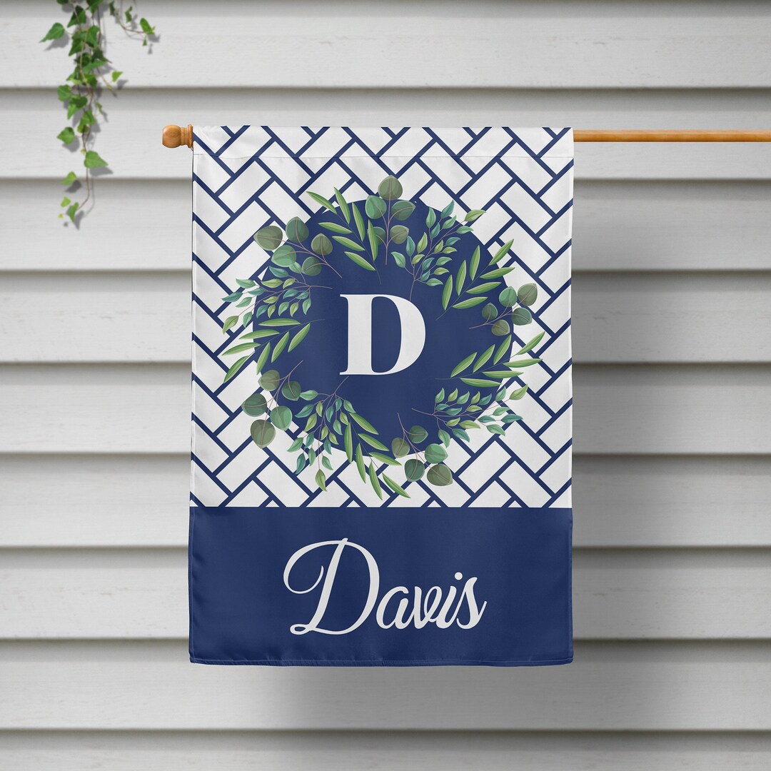 Monogram Garden Flag Personalized House Flag Yard Etsy