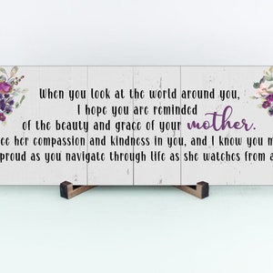Remembrance Gifts, Remembering Mom Sign, Loss of a Mother, In Loving Memory, Custom Bereavement Gift, Mother&#39;s Day