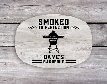 Grilling Gifts for Men, Personalized Grilling Plate, Dad Gift from Kids, Custom Name Platter, Barbecue Serving Tray, Grill Accessories