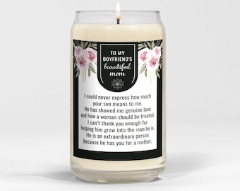To My Boyfriend's Mom, Candle Gift, Boyfriends Mom Mother's Day Gift, Thoughtful Gift, Birthday Present