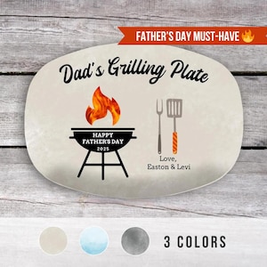 Personalized Grilling Plate, Fathers Day Gift from Kids, Grill Gifts, BBQ Custom Platter, Daddy's Grilling Plate