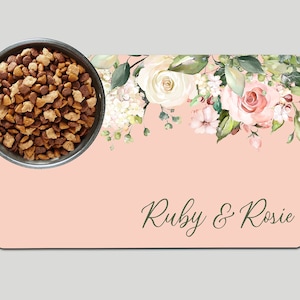 Pet Food Mat, Personalized Feeding Mat, Dog Placemat, Water Bowl Mat, Food Bowl Rug, Custom Pet Gifts - Choose your Colors