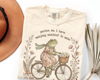 Comfort Colors® Mahjong Mischief Shirt with Vintage Frog Graphic