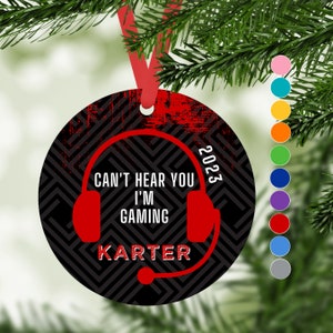 Video Game Ornament, Personalized Christmas Ornaments, Teen Boy Gift, Gaming Gifts for Him, Gamer Stocking Stuffers - Custom Colors