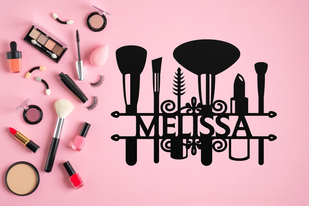 Girly Wall Art, Makeup Vanity Sign, Personalized Metal Name Sign, Teen
