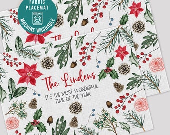 Christmas Placemats, Personalized Holiday Decor, Handmade Placemats, Farmhouse Christmas,Rustic Chrristmas