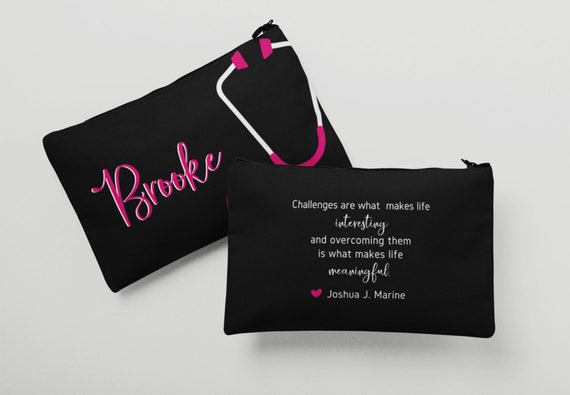 Nurse Personalized Pouch, RN LPN Makeup Bag, Nurse Graduation Gift 