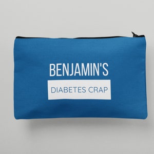 Personalized Diabetes Crap Bag, Funny Diabetic Travel Pouch for Men, Diabetic Gift - Custom Colors