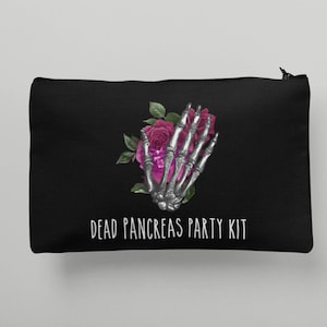 Gothic Diabetes Bag, Dead Pancreas Party Kit Pouch, Travel Accessories, Funny Diabetic Gifts, Goth Gift