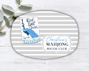 Mahjong Game Night, Personalized Platter, Mahjong Tiles, Mahjong Social Club, Mahj girls Party Decor, Mahjong Dessert Plate