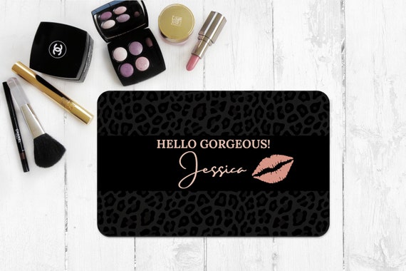 Sweet Sixteen Gifts, Personalized Makeup Mat, Leopard Room Decor