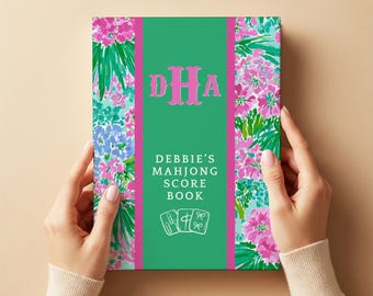 Mahjong Gifts for Women Personalized Mahjong Score Book Custom Monogram Game Night Journal Floral Mahjong Gift Scorekeeping Notebook