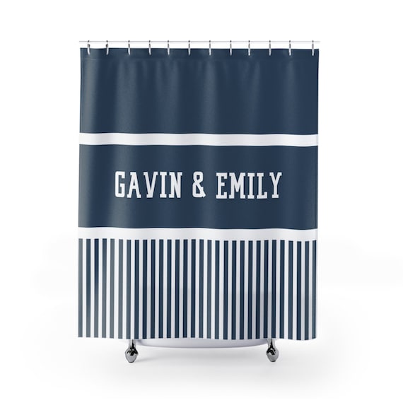 Personalized Shower Curtain Kids Bathroom Decor Teen Boy Etsy