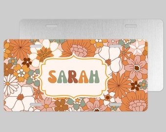 Front License Plate, Personalized Car Tag, Cute Car Accessories, New Car, Sweet 16 Gift, Groovy Retro