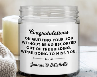 Coworker Leaving Gift, Personalized Candle, New Job Gift, Gift For Her, Funny Candle