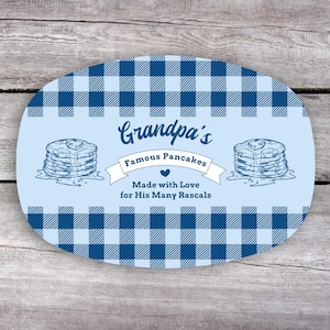 Personalized Pancake Plate, Grandpa Gift from Kids, Breakfast Plate, Custom Serving Platter