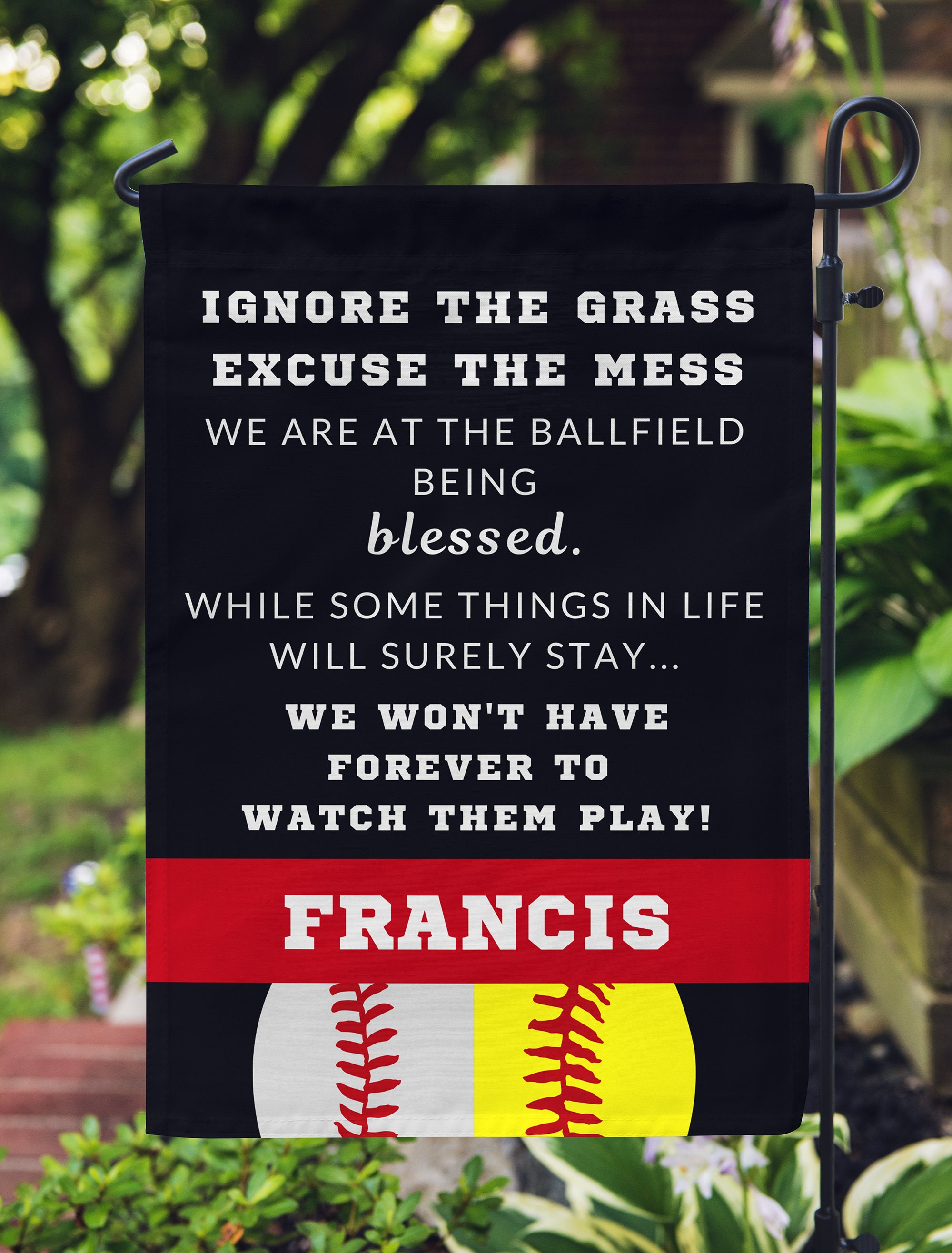 Personalized Baseball & Softball Flag Baseball Garden Flag Etsy