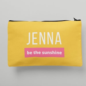 Teen Girl Gift, Personalized Cosmetic Bag, Makeup Pouch, Zippered Clutch - Custom Colors