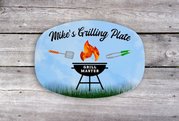 Grilling Gifts for Men, Personalized Grilling Plate, BBQ Gifts