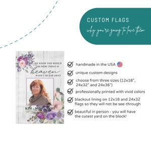 Funeral Gifts, Memorial Garden Flag, In Loving Memory, Personalized Remembrance Sign, Loss of Grandmother image 4