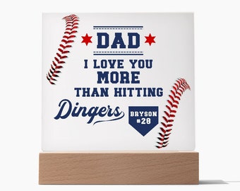 Baseball Gifts, Personalized Acrylic Plaque, Dad Gift from Son, Funny Dad Gift, Father's Day, Dad Birthday Gift, Baseball Family