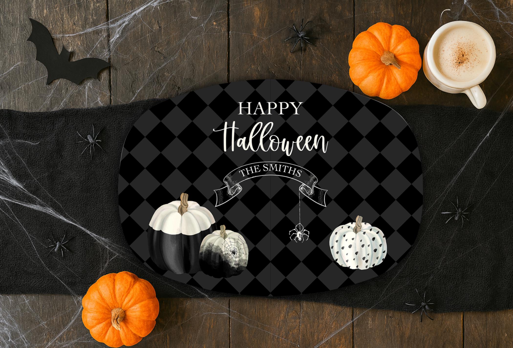 Halloween Platter, Personalized Family Serving Tray, Halloween Party Plate, Halloween Decoration, Family Halloween