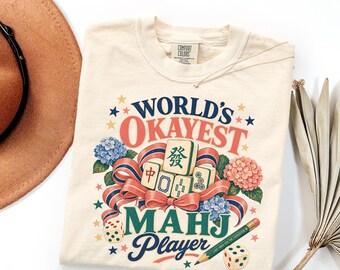 Mahjong Shirt Comfort Colors ® Funny Mahjong Player Tee Retro Floral Game Night Shirt Mahjong Lover Gift Womens Tile Game Birthday Gift