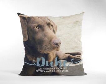 Unique Pet Gift, Personalized Pet Photo Pillow, Dog Cat Lover, Home Decor, Pet Sympathy, Pet Loss - Custom Colors