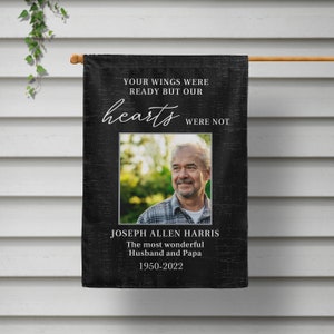 Funeral Gifts, Memorial Garden Flag, In Loving Memory, Personalized Remembrance Sign, Loss of Father - Custom Colors