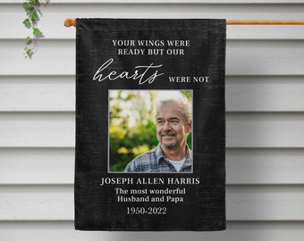 Funeral Gifts, Memorial Garden Flag, In Loving Memory, Personalized Remembrance Sign, Loss of Father - Custom Colors