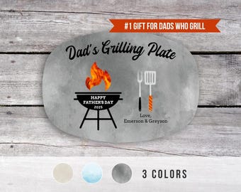Personalized Grilling Plate, Fathers Day Gift from Kids, Grill Gifts, BBQ Custom Platter, Daddy&#39;s Grilling Plate