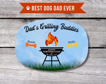 Dog Dad Gift, Personalized Grilling Plate, Pawthers Day, Grill Gifts, Custom Serving Platter
