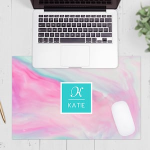 Custom Desk Pad, Large Mouse Pad, Teen Girl Gifts, Personalized Desk Mat, Marble Desk Accessory