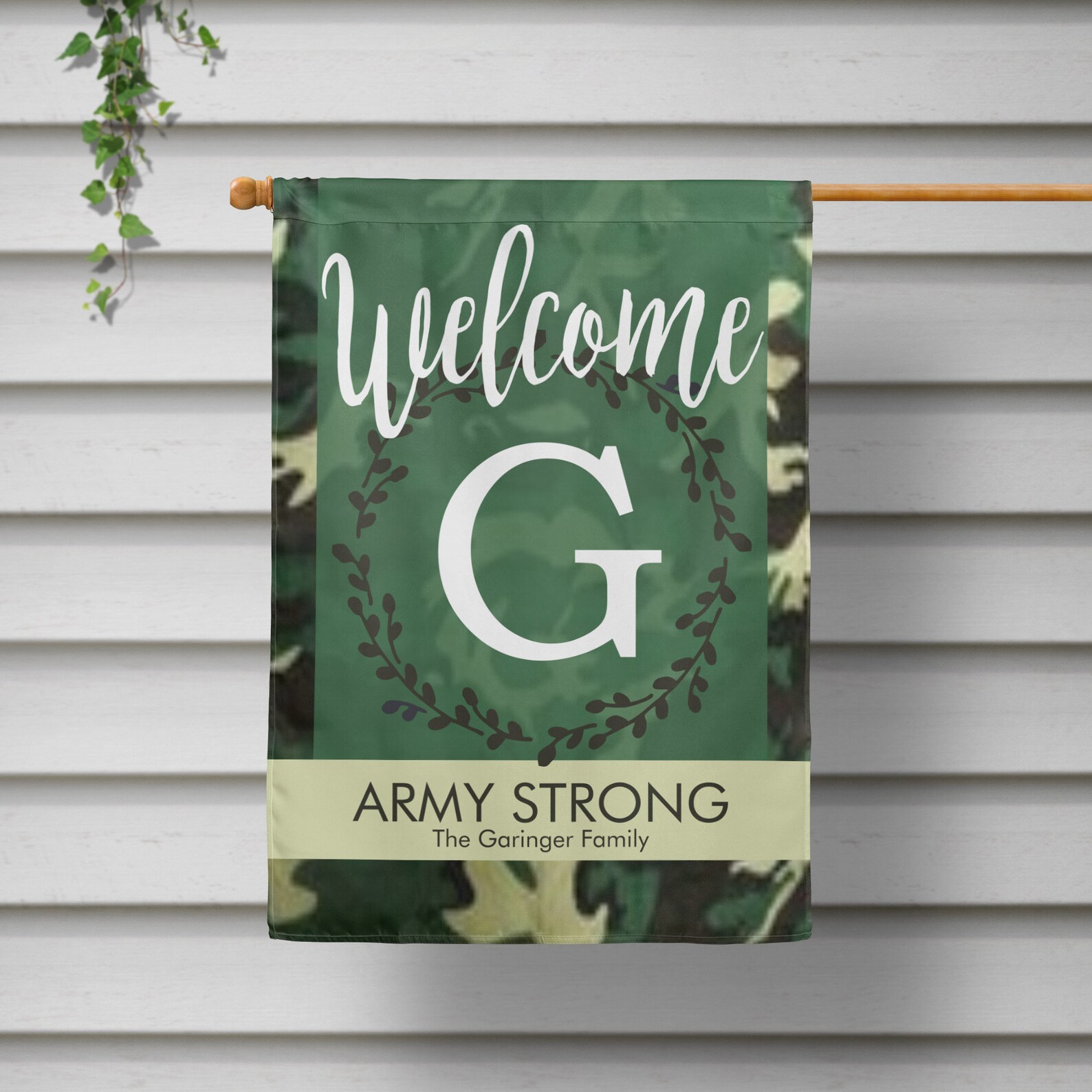 Army Yard Flag Personalized Garden Flag Welcome Military | Etsy