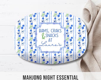 Mahjong Personalized Platter, Game Night, Mahjong Gifts, Mahj Girls Party Decor, Mahjong Dessert Plate
