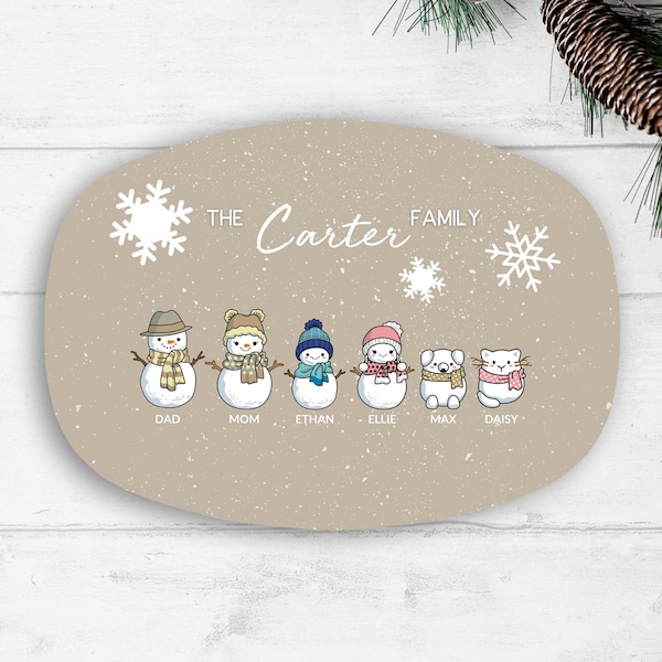 Personalized Christmas Cookies Platter,  Christmas Plate, Holiday Serving Tray, Christmas Table Decor, Gift from Grandkids for Grandma