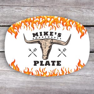 Grilling Gifts, Personalized Smokehouse Grill Platter, BBQ Gifts, Barbeque Smoker, Father in Law, Dad Gift from Son